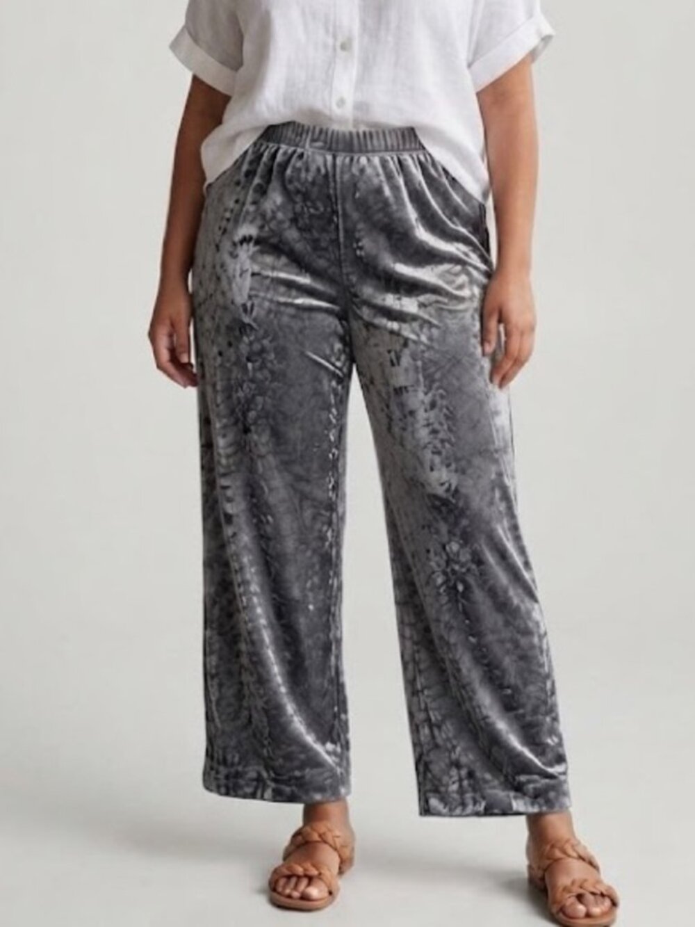 A New Day Velvet Wide Leg Lounge Pants Women's XL Black Soft Pull On - Picture 2 of 7